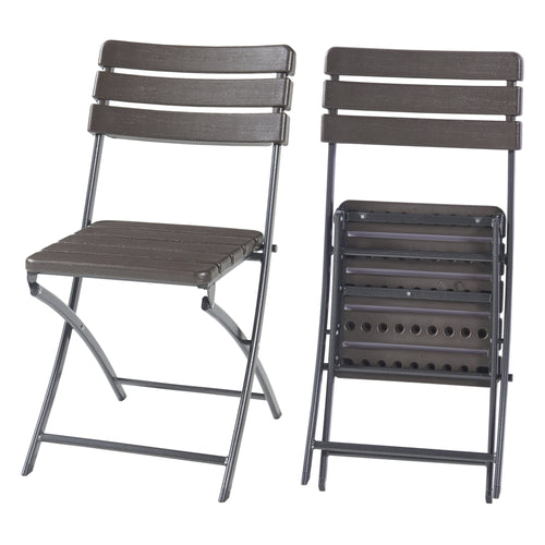 Klappstuhlset Lillestrøm 2 - tlg. Holzoptik, Dunkelbraun [en.casa] - premiumXL