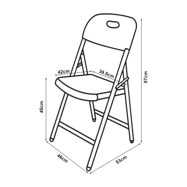 Składane krzesło Ljusnarsberg w zestawie z tworzywa sztucznego [en.casa]