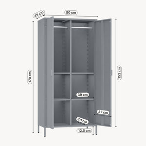Szafa Esteli 170x80x45 cm stal [en.casa]