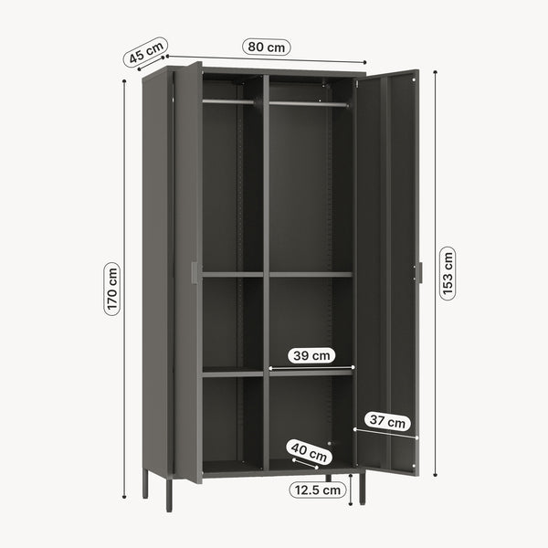 Szafa Esteli 170x80x45 cm stal [en.casa]