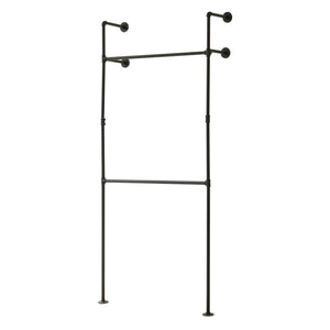 Wieszak na ubrania do montażu ściennego Kenävatka stal czarny [en.casa]