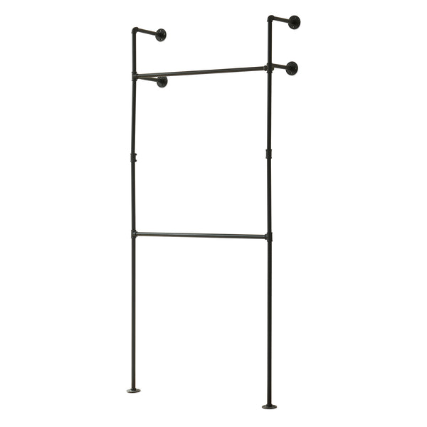 Wieszak na ubrania do montażu ściennego Kenävatka stal czarny [en.casa]