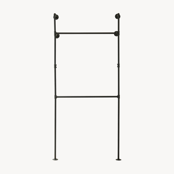 Wieszak na ubrania do montażu ściennego Kenävatka stal czarny [en.casa]