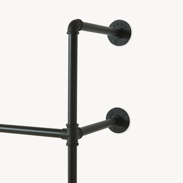 Wieszak na ubrania do montażu ściennego Kenävatka stal czarny [en.casa]