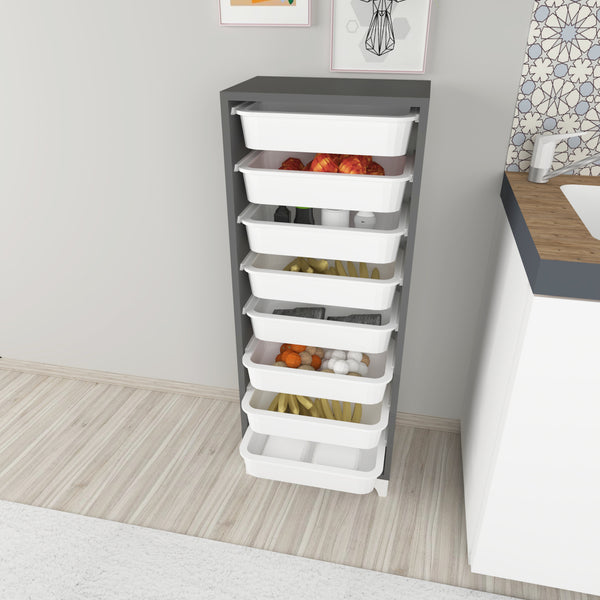 Komoda Lurøy z 8 koszami na przechowywanie w różnych kolorach [en.casa]