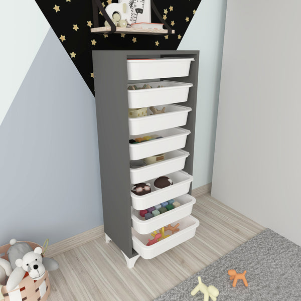 Komoda Lurøy z 8 koszami na przechowywanie w różnych kolorach [en.casa]