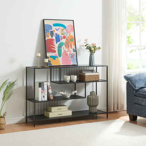 Konsolentisch Oxelösund 120x33x80 cm Schwarz [en.casa] - premiumXL