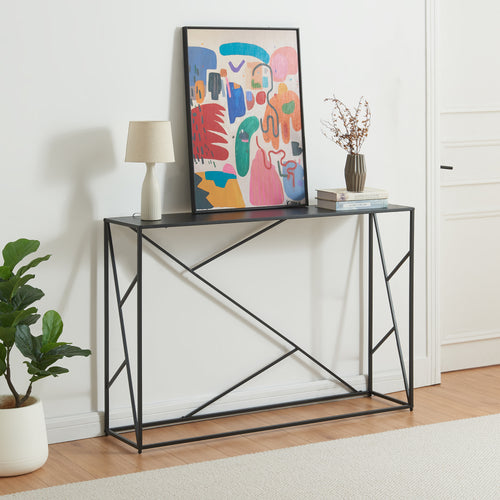 Stół konsolowy Rättvik 120x30x80 cm czarny [en.casa]
