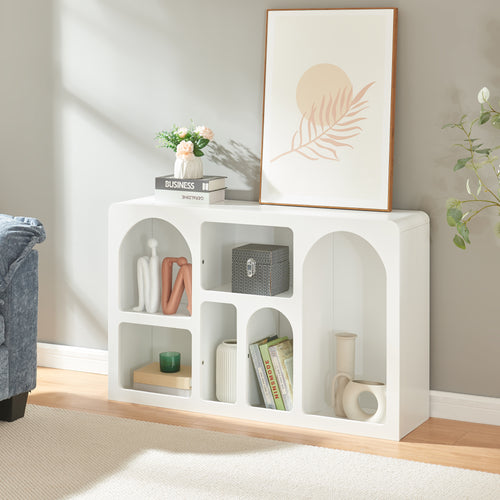 Sideboard Vågå mit offenen Fächern 110x30x70 cm Weiß [en.casa] - premiumXL