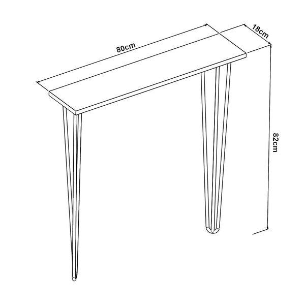 Stolik konsolowy Kokemäki czarny w różnych rozmiarach rozmiary [en.casa] TR