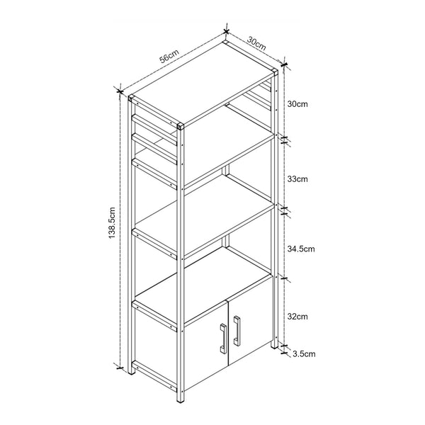 Półka kuchenna Arhuni 139x56x30 cm [en.casa]