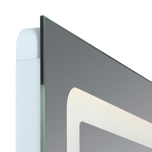 Lustro łazienkowe LED Chambave w kolorze srebrnym w różnych rozmiarach. rozmiary [pro.tec]