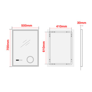 Lustro łazienkowe LED Lizzano białe w różnych rozmiarach [pro.tec]