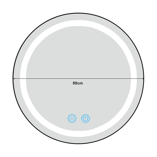 Lustro łazienkowe LED Maratea srebrne w różnych rozmiarach rozmiary [pro.tec]