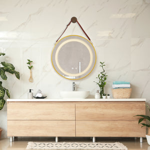 Lustro łazienkowe Picerno LED ze złotym zawieszeniem w różnych rozmiarach rozmiary [pro.tec]