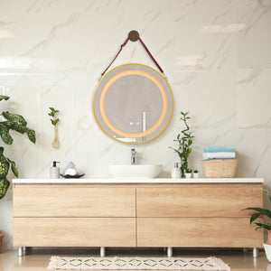 Lustro łazienkowe Picerno LED ze złotym zawieszeniem w różnych rozmiarach rozmiary [pro.tec]