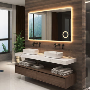 Białe lustro łazienkowe LED Racale w różnych rozmiarach rozmiary [pro.tec]