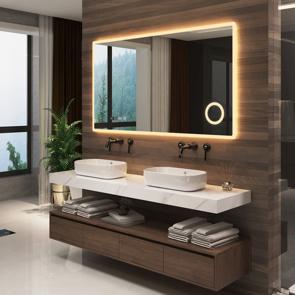 Białe lustro łazienkowe LED Racale w różnych rozmiarach rozmiary [pro.tec]