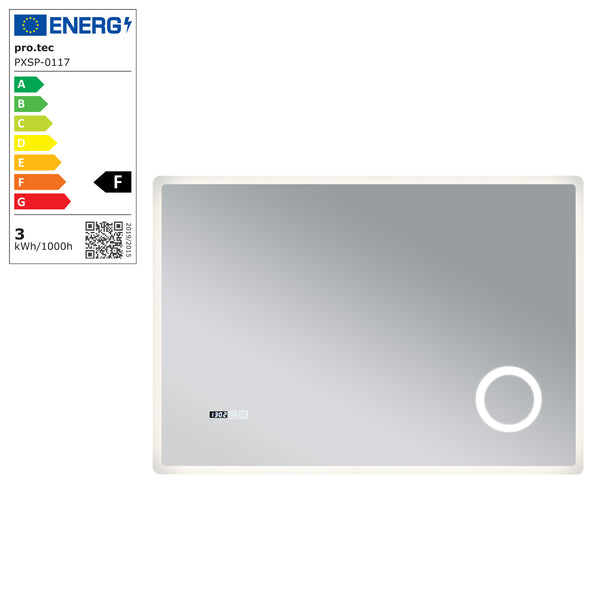 Białe lustro łazienkowe LED Racale w różnych rozmiarach rozmiary [pro.tec]