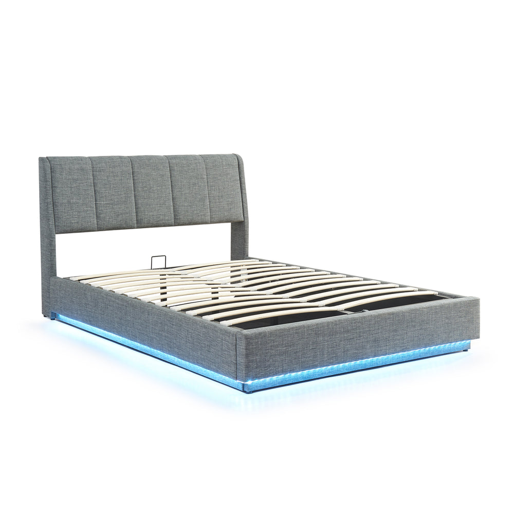Łóżko tapicerowane LED Tröstiar [en.casa]
