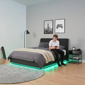 Łóżko tapicerowane LED Tröstiar [en.casa]