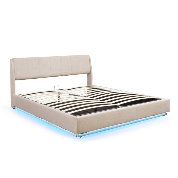 Łóżko tapicerowane LED Tröstiar [en.casa]