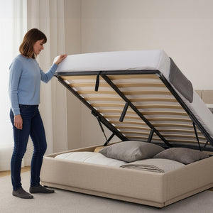 Łóżko tapicerowane LED Tröstiar [en.casa]