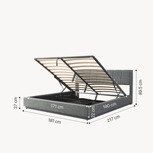 Łóżko tapicerowane LED Tröstiar z materacem [en.casa]