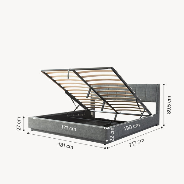 Łóżko tapicerowane LED Tröstiar z materacem [en.casa]