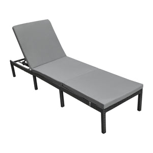 Leżak ogrodowy Cartes z regulowanym oparciem Polirattan różne kolory en.casa