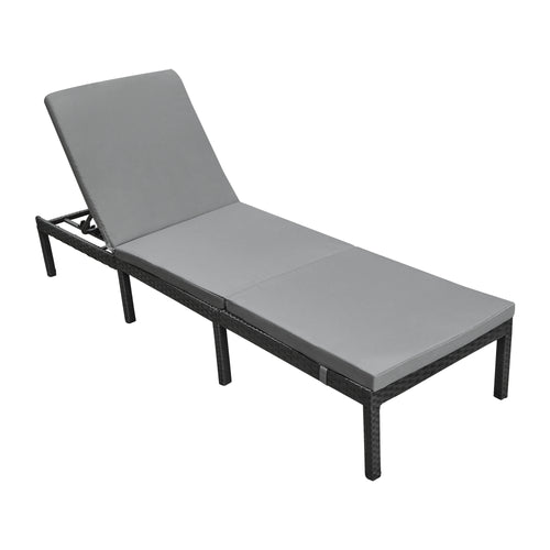 Leżak ogrodowy Cartes z regulowanym oparciem Polirattan różne kolory en.casa