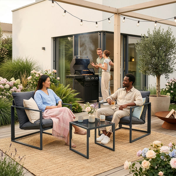 Zestaw mebli wypoczynkowych Karg 3-częściowy [casa.pro]