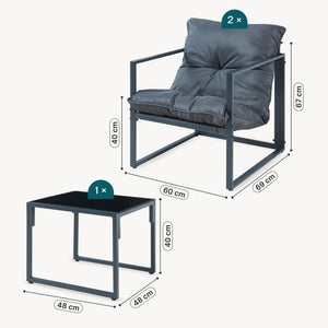 Zestaw mebli wypoczynkowych Karg 3-częściowy [casa.pro]