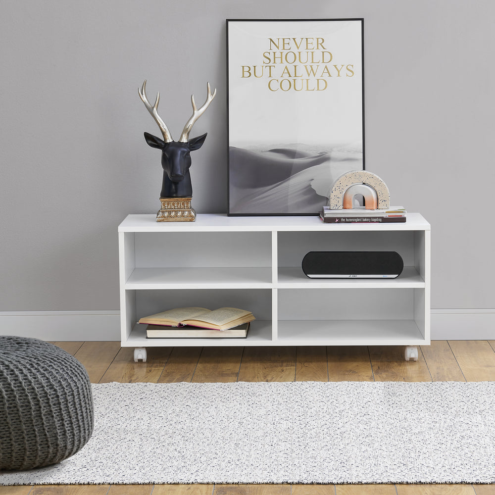 Lowboard mit Rollen Gränne 90x35x41cm in versch. Farben [en.casa] - premiumXL