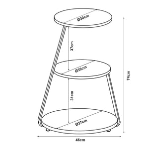 Stolik boczny Sipoo 74x46x37cm w różnych kolorach. kolory [en.casa]
