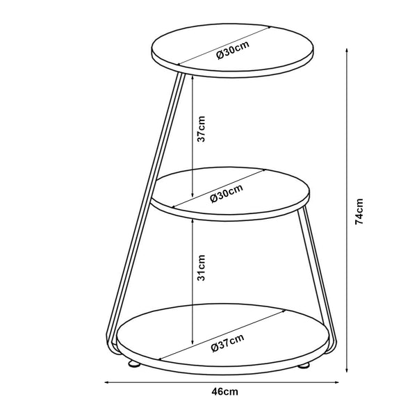 Stolik boczny Sipoo 74x46x37cm w różnych kolorach. kolory [en.casa]