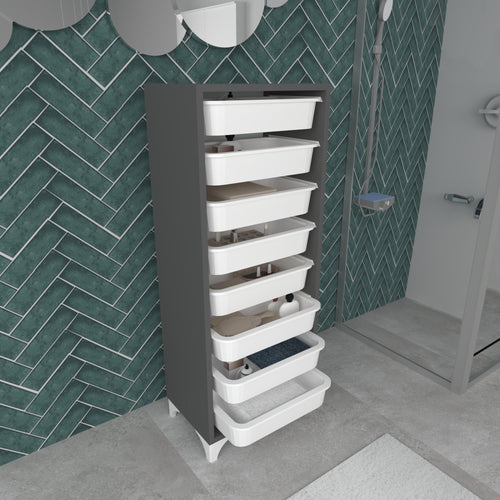 Komoda Lurøy z 8 koszami na przechowywanie w różnych kolorach [en.casa]