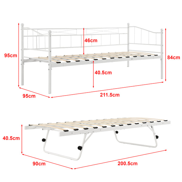 Łóżko metalowe Skutskär 90x200cm en.casa