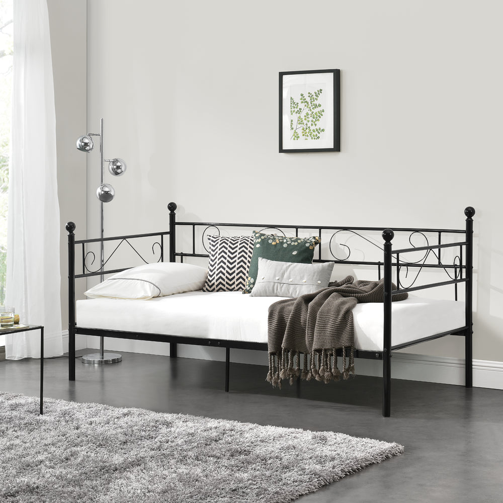 Łóżko metalowe Granada 90x200 cm stalowe [en.casa]