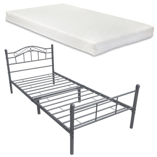 Łóżko metalowe Florencja z materacem w różnych rozmiarach i kolorach en.casa