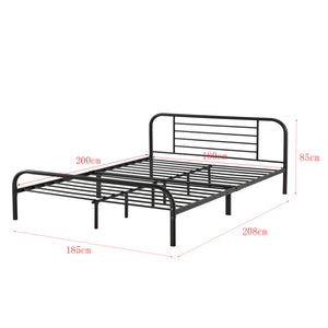 Łóżko metalowe Atammik w różnych rozmiarach Czarny en.casa