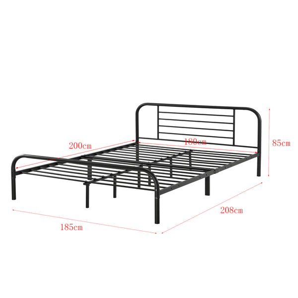Łóżko metalowe Atammik w różnych rozmiarach Czarny en.casa