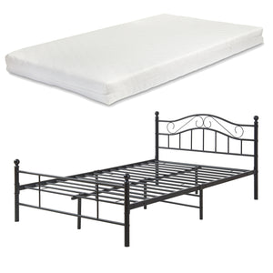 Łóżko metalowe Florenz 120x200 cm z materacem z zimnej pianki lub bez w różnych kolorach kolory [en.casa]
