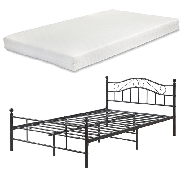 Łóżko metalowe Florenz 120x200 cm z materacem z zimnej pianki lub bez w różnych kolorach kolory [en.casa]