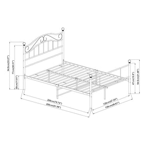 Łóżko metalowe Florenz 120x200 cm z materacem z zimnej pianki lub bez w różnych kolorach kolory [en.casa]