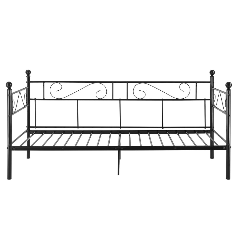 Szkic wymiarowy Łóżko metalowe Granada z materacem 90x200 cm stalowe [en.casa]