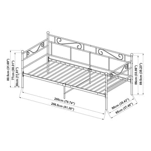 Łóżko metalowe Granada z materacem 90x200 cm stal [en.casa]