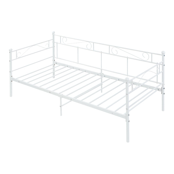 Łóżko metalowe Granada z materacem 90x200 cm stal [en.casa]