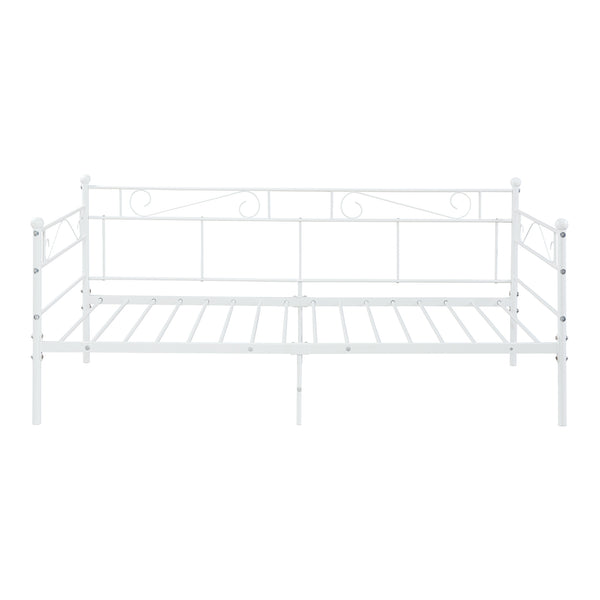 Łóżko metalowe Granada z materacem 90x200 cm stal [en.casa]