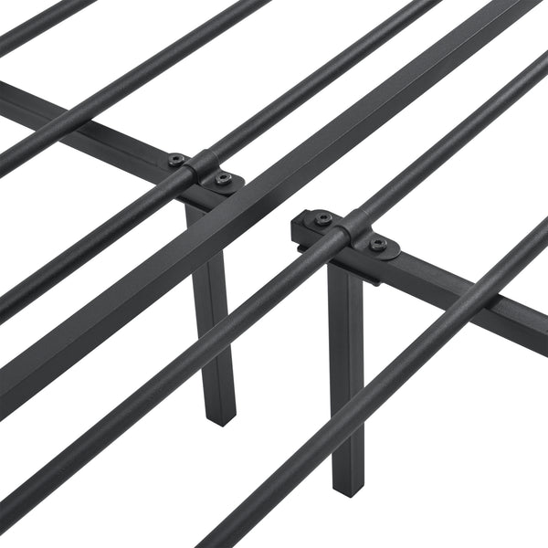 Łóżko metalowe Imatra stal czarny [en.casa]